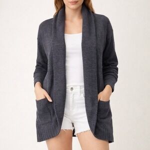 Barefoot Dreams CozyChic Lite‎ Circle Cardigan 452 Blue Grey Womens Medium